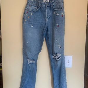 Free people embroidered jeans